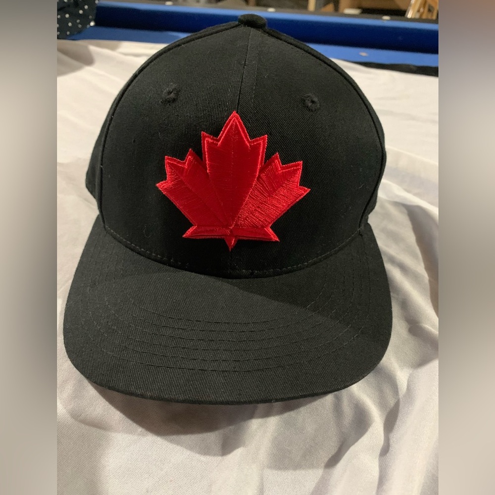 JORDAN ROMANO TORONTO BLUE JAYS BLACK /RED HAT CAP SGA JULY 22 ADJUSTABLE